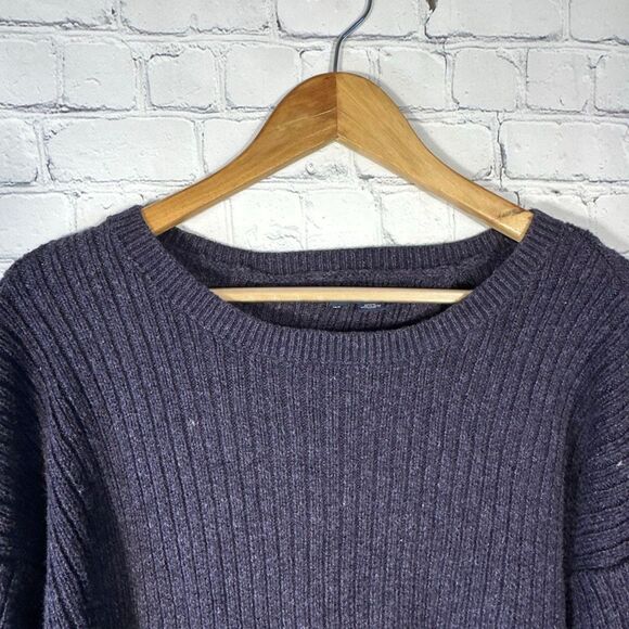 American Eagle Sweater Womens Medium Purple Ribbed Bell Sleeves Open Back - Picture 3 of 9